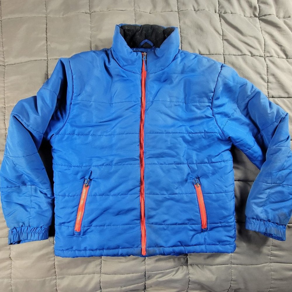 Surplus Mens Large Blue Puffer Ski Jacket Winter Long Sleeve Warm Outdoors
